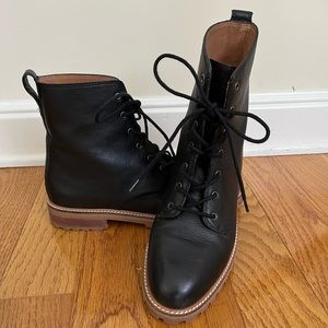 Madewell  Leather Boots Lace-Up Clair